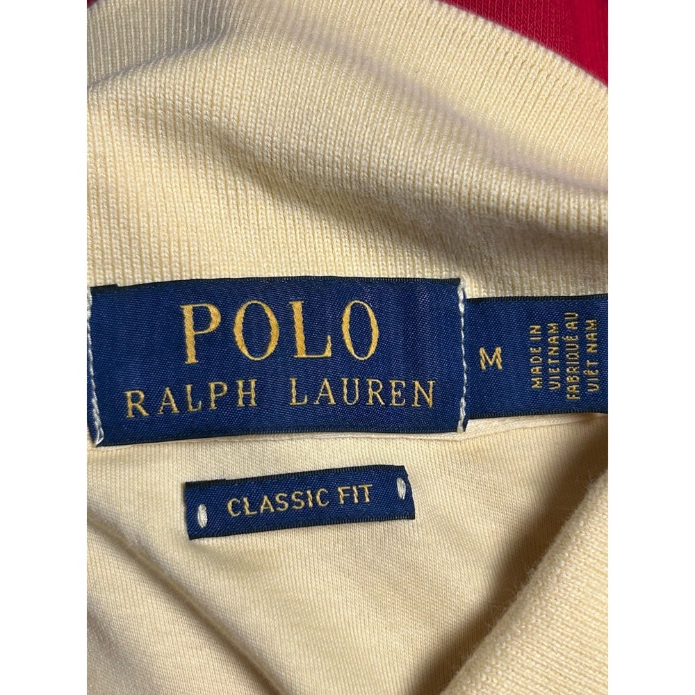 Polo Ralph Lauren Polo Shirt Mens M Yellow Classic Fit Golf Short Sleeve 616 - Picture 3 of 3